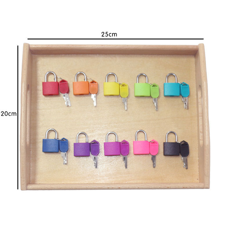 Montessori Key Lock Board — Beech Wood Sensory Toy