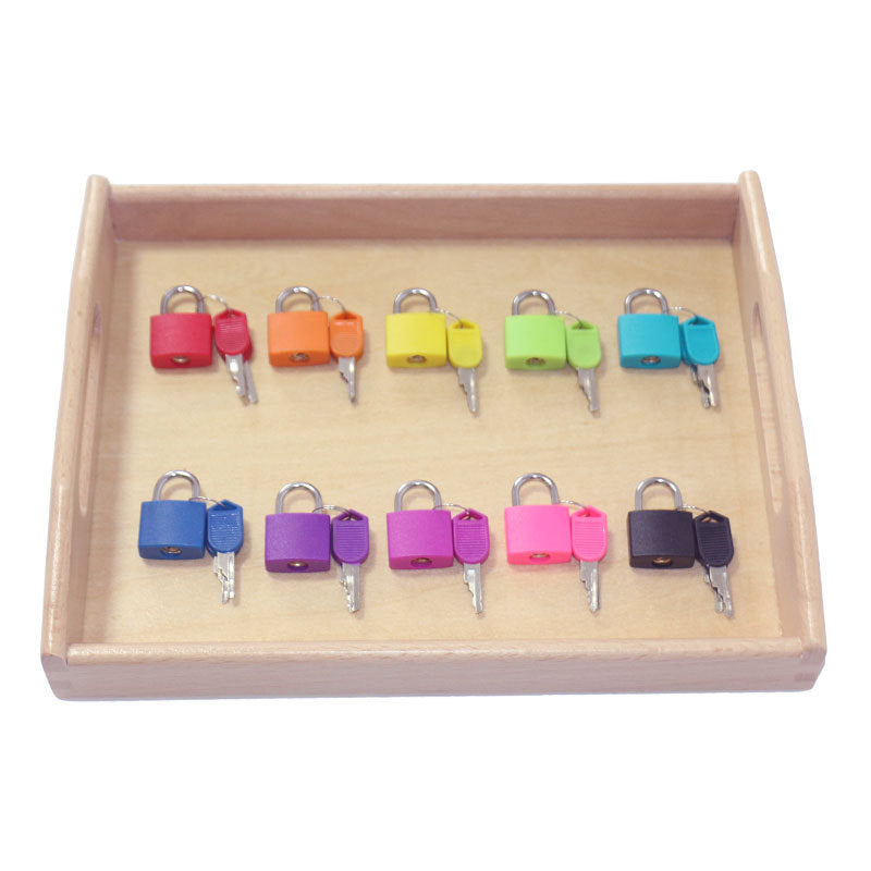 Montessori Key Lock Board — Beech Wood Sensory Toy