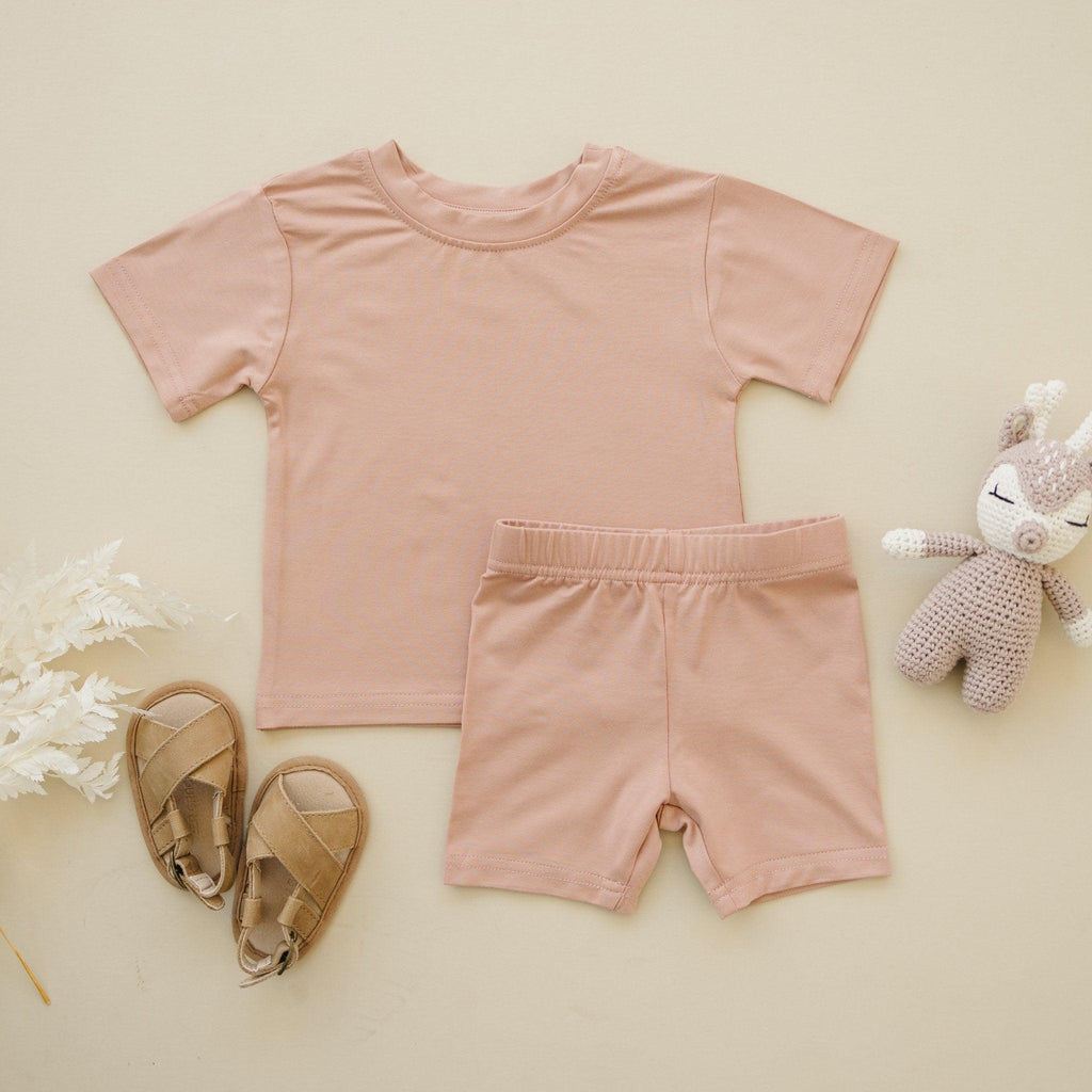 Bamboo Tee & Bike Shorts — Sold as Separates